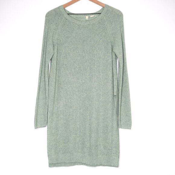 Moth Anthropologie Womens Tunic Sweater Size Small Seafoam Green Knit Side Split - Picture 1 of 11